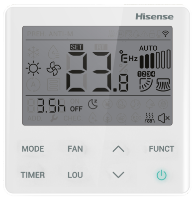 Индивидуальный проводной пульт YXE-E01U(E). Бренд: Hisense Индивидуальный проводной пульт YXE-E01U(E). Бренд: Hisense